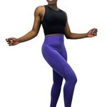 Женский активный топ-бюстье с высоким воротом, бесшовный, с широкими бретелями и компрессионным эффектом Anna-Kaci, Black - фото 2