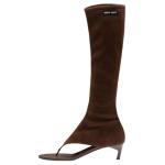 Сапоги-шлепанцы из эластичной замши Miu Miu - фото