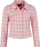 Переходная куртка H&R London Gemma Gingham Jacket, белый/розовый - фото
