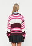 Джемпер Noisy May NMCHARLIE O NECK STRIPE, Windsor Wine/Cloud Dancer/Pink Yarrow/Red - фото 3