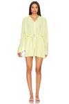 X revolve супер-оверсайз рубашка-мини-платье бойфренда Norma Kamali, желтый - фото