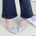 Ainer-cat Ainer cat Slim Heel High Heels Women's Silver - фото 7