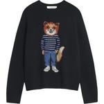 Шерстяной свитер с лисой от Maison Kitsuné Maison Kitsune, черный - фото