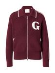 Вязаный кардиган GANT, Wine red - фото
