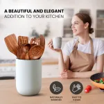 Набор из 9 предметов кухонной утвари из натурального тикового дерева Zulay Kitchen, коричневый - фото 6