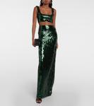 Топ с пайетками «бьющееся сердце» Galvan, зеленый - фото 2