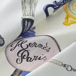 HERMES Шёлковый шёлковый платок женский белый, White - фото 7