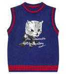 Жилет-свитер вязки «летучая мышь» The Animals Observatory, синий - фото