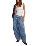 Брюки Free People Margo Wide Barrel Pull On, Bergamot - фото 4