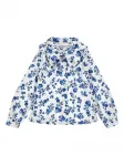 Рубашка с цветочным принтом Monnalisa, синий - фото