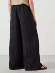 Брюки HUSH Mabel Fluid Wide Leg, черный - фото 4