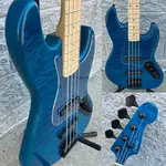 Бас-гитара GAMMA Custom J24-02, 4-струнная модель Beta, сине-голубой кленовый топ - фото 12