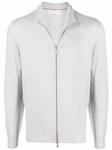 Кашемировый джемпер на молнии Brunello Cucinelli, серый - фото
