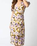Камила цветочное платье в лавандово-горчичном OLIVACEOUS - фото 4