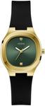 Женские часы Guess 32 мм, Black/Gold Tone/Green - фото