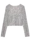Блуза PULL&BEAR SEQUINNED LONG SLEEVE, Silver Coloured/Silver-Coloured - фото 8