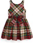 Платье из тафты в клетку Polo Ralph Lauren Kids, Red Cream Multi - фото