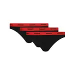 Комплект из 3 стрингов Triple в полоску Hugo, черный - фото