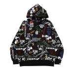Худи BAPE Hand Draw Pullover Hoodie, Black - фото