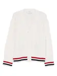 Кардиган из шерсти с косичками Thom Browne, белый - фото
