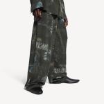 Мужские пижамные брюки с эффектом стирки и принтом "Карандаш" по всей поверхности, в цвете "выстиранный черный" BALENCIAGA, черный - фото 5