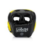 Шлем Fairtex Diagonal Vision Sparring Headguard - Full Head Coverage, черный/желтый - фото 8