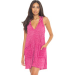 Пляжное платье BECCA Beach Date Hooded T-Shirt Dress Cover-Up, цвет Raspberry - фото