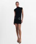 Женское короткое вязаное платье MANGO, Black - фото