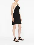 Платье с вышитым логотипом Courrèges, черный - фото 3