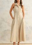 Саванна миди-платье в бежевом цвете MIOU MUSE - фото