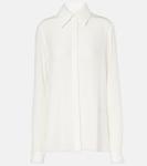 Рубашка из крепдешина Keltie Costarellos, слоновая кость - фото