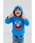 Детский флисовый худи с капюшоном для мальчиков Sesame Street, синий - фото 5