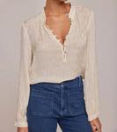 Полураспашная пуловер-топ в каменном хаки Bella Dahl - фото