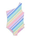 Детский купальник с геометрическим принтом и одним плечом - для малышек и девочек постарше Limeapple, мультиколор - фото