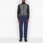 Куртка embroidered logo cashmere plain crewneck pullover sweater for men navy Dior, черный - фото 3