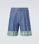 Джинсовые бермуды Valentino, Medium Blue Denim - фото