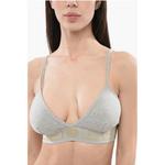 Бюстгальтер с треугольными чашечками и логотипом LA GRECA Versace, Gray - фото 3