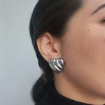 Посеребренные серьги-гвоздики в форме сердца Adornia, серебряный - фото 2