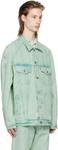 Зеленая джинсовая куртка с эффектом овердай Palm Angels - фото 2