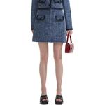 Рваная джинсовая мини-юбка self portrait Self-portrait, синий - фото 4