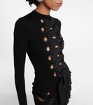 Платье миди с застежкой Christopher Kane, черный - фото 4