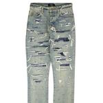 Джинсы Amiri Relaxed Boro Repair Jeans, Blue - фото 2