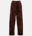 Бархатные прямые брюки Xu Zhi, Brown - фото