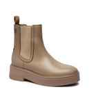 Ботинки-челси женские Tommy Hilfiger кожаные высокие, бежевый - фото