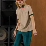 Рубашка поло cotton piquet polo with web collar 'beige' Gucci, бежевый - фото 4