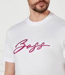 Футболка мужская Boss хлопковая с вышивкой, белый - фото 4