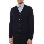 Кардиган с вышитым логотипом Gg GUCCI, синий - фото 4