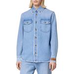 Потертая джимовая рубашка с пуговицами VERSACE, розовый - фото 5