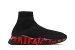 Кроссовки Balenciaga Speed Sneaker 'Midsole Graffiti - Black Red', черный - фото