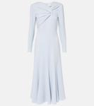 Платье миди из кади со сборками Roland Mouret, светло-синий - фото